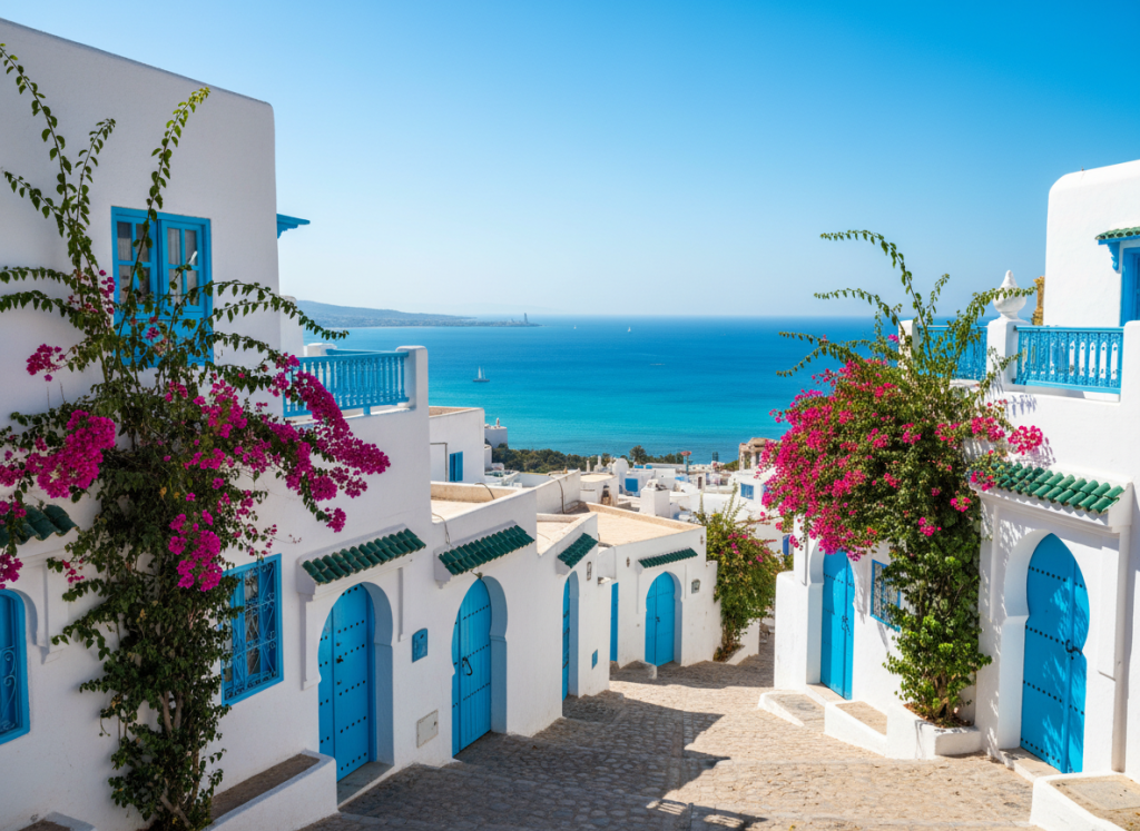 Sidi Bou Said, pueblo blanco y azul junto a Túnez